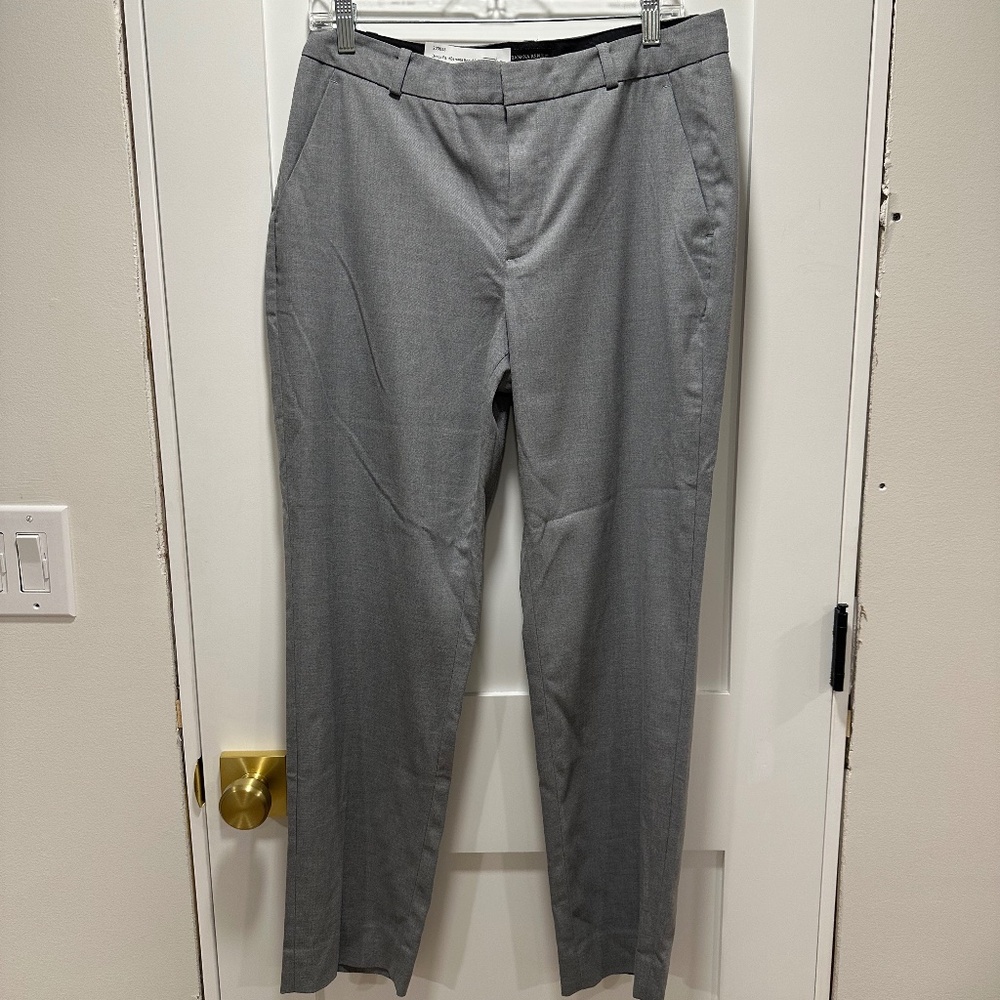 200018 Womens Dress Pant Banana Republic Tapered Ankle Gray 10 T Like New